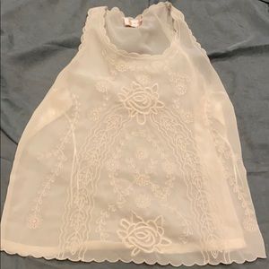 Scallop laced dress tank